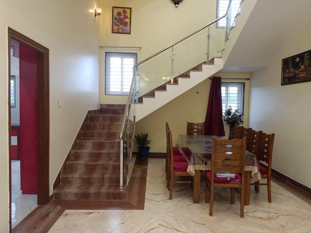Dining area at ZA Nature Villa, Aziz Nagar, Moinabad