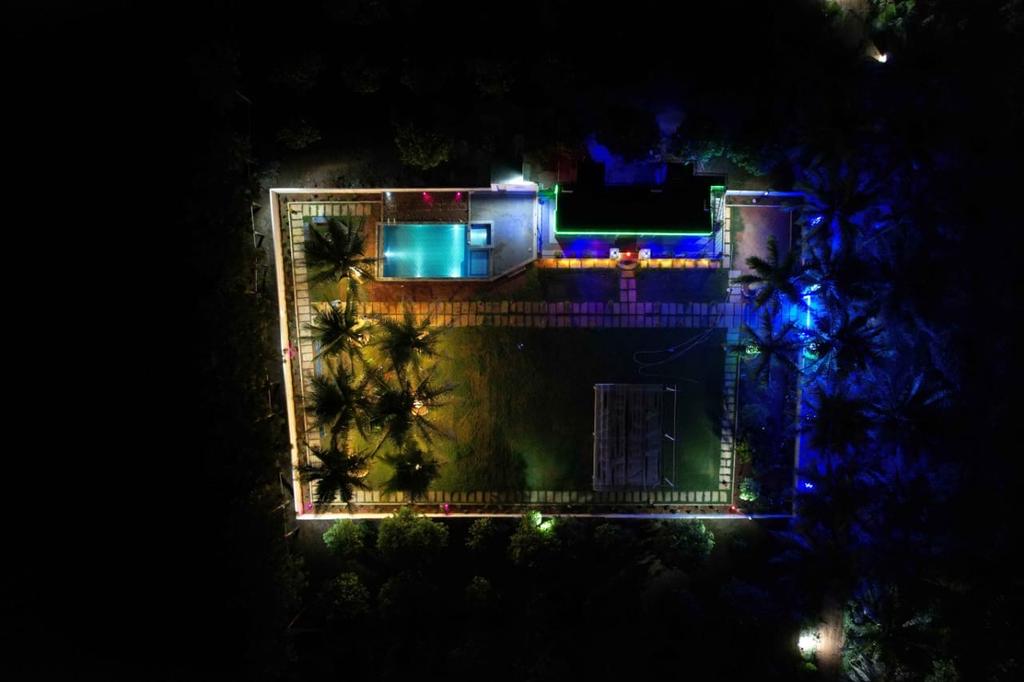 Aerial view of the farmhouse at Savi Royal, Medipally, Moinabad